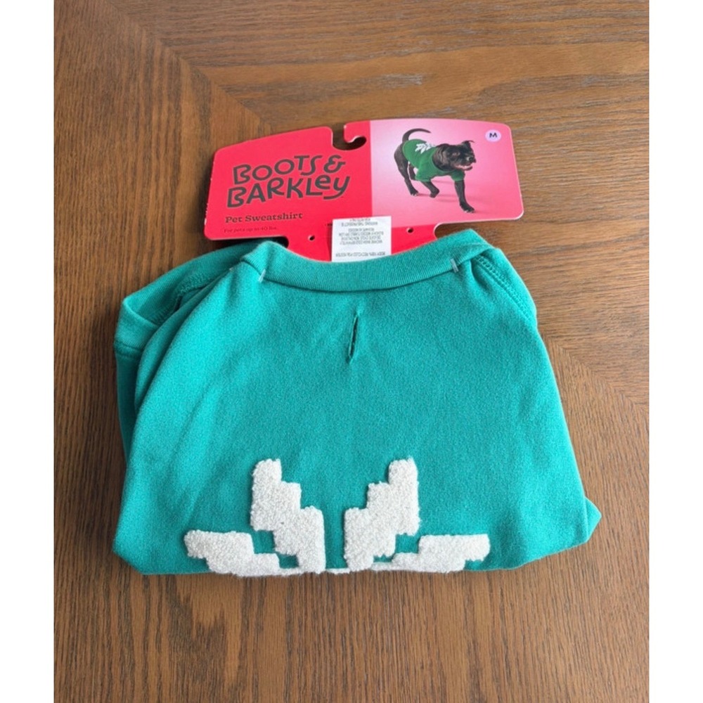 Boots & Barkley Pet Sweatshirt Medium Teal Snowflake Dog Sweater Up to 40lb